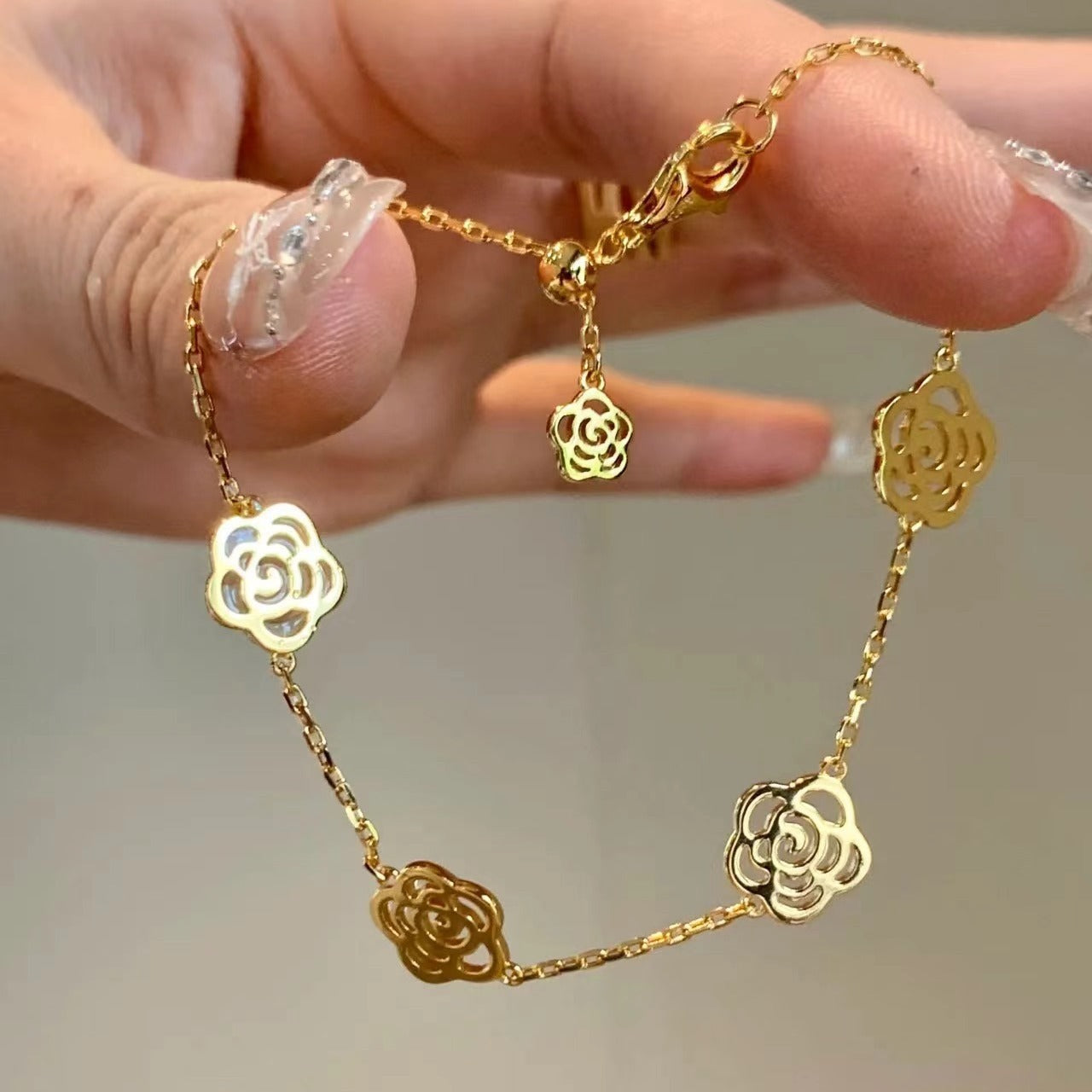 925 Silver Vintage Rose Bracelet