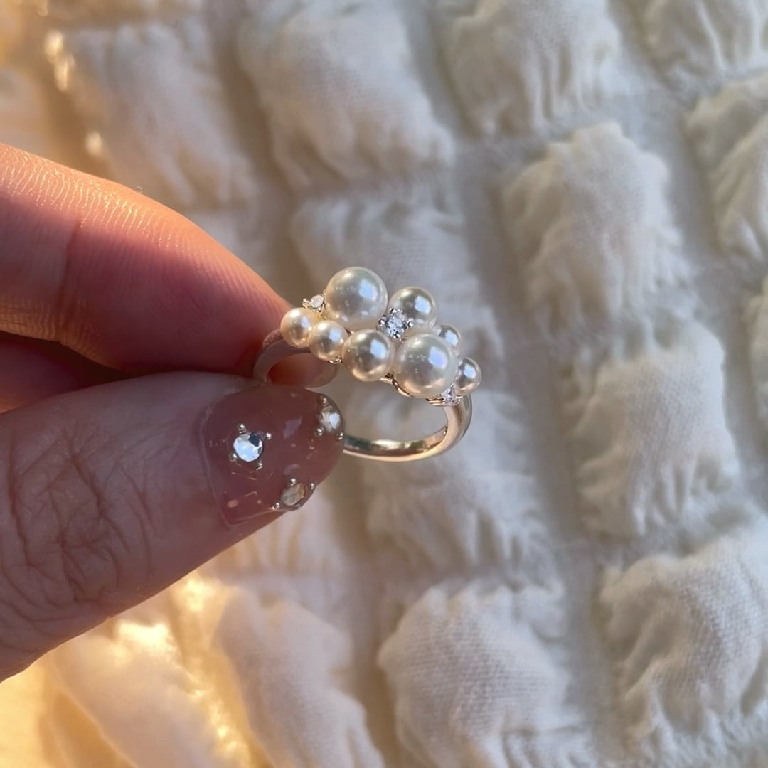 925 Silver Pearl Zircon Ring