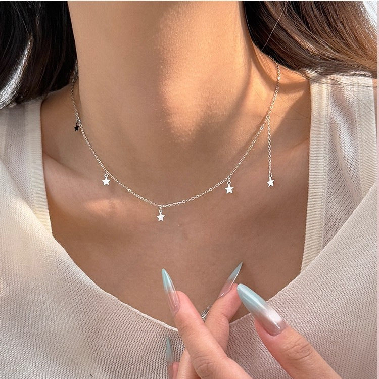 925 Silver Star Tassel Necklace