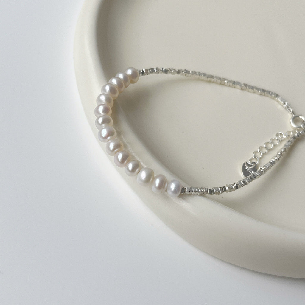 925 Silver Nugget Natural Freshwater Pearl Bracelet