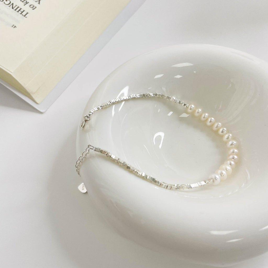 925 Silver Nugget Natural Freshwater Pearl Bracelet