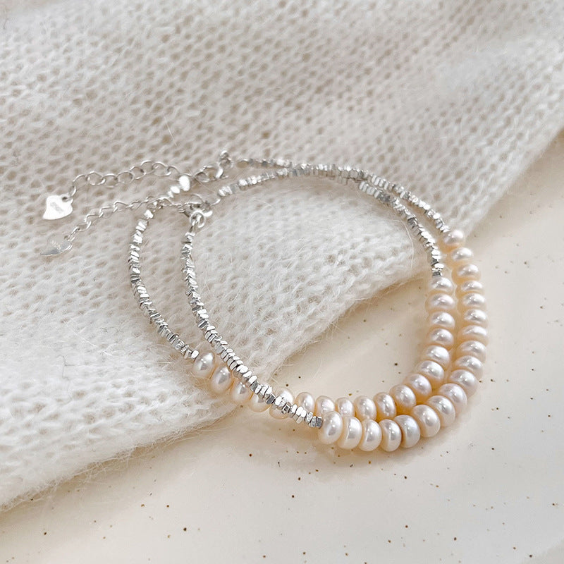 925 Silver Nugget Natural Freshwater Pearl Bracelet