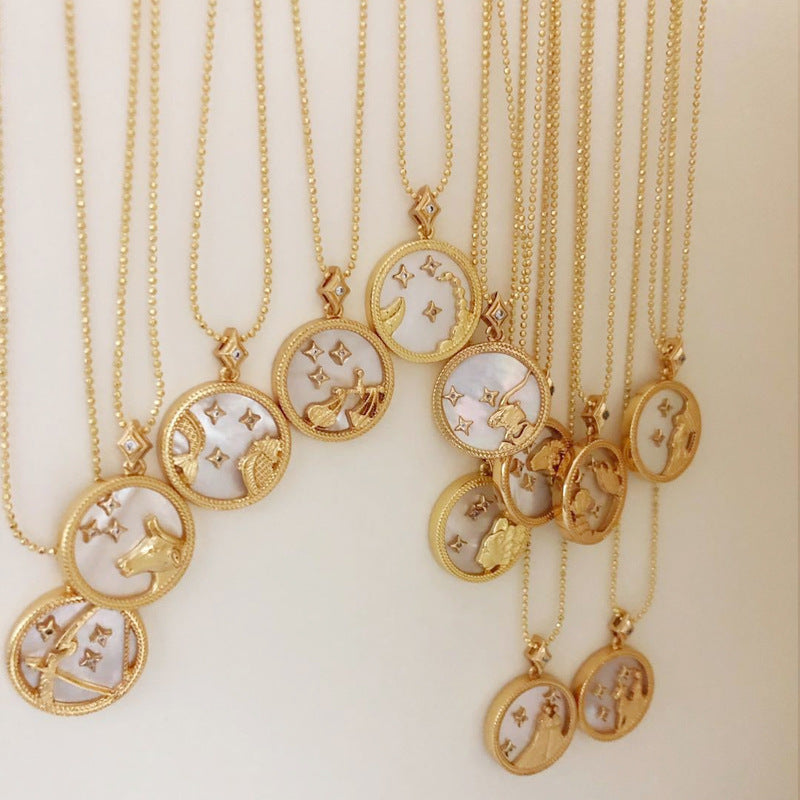 Twelve Constellations Shell Necklace