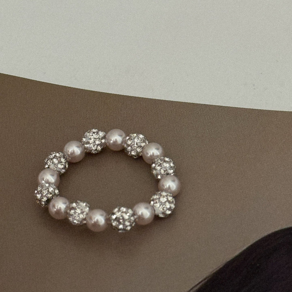 Manta Rose Pink Pearl Zircon Elastic Ring
