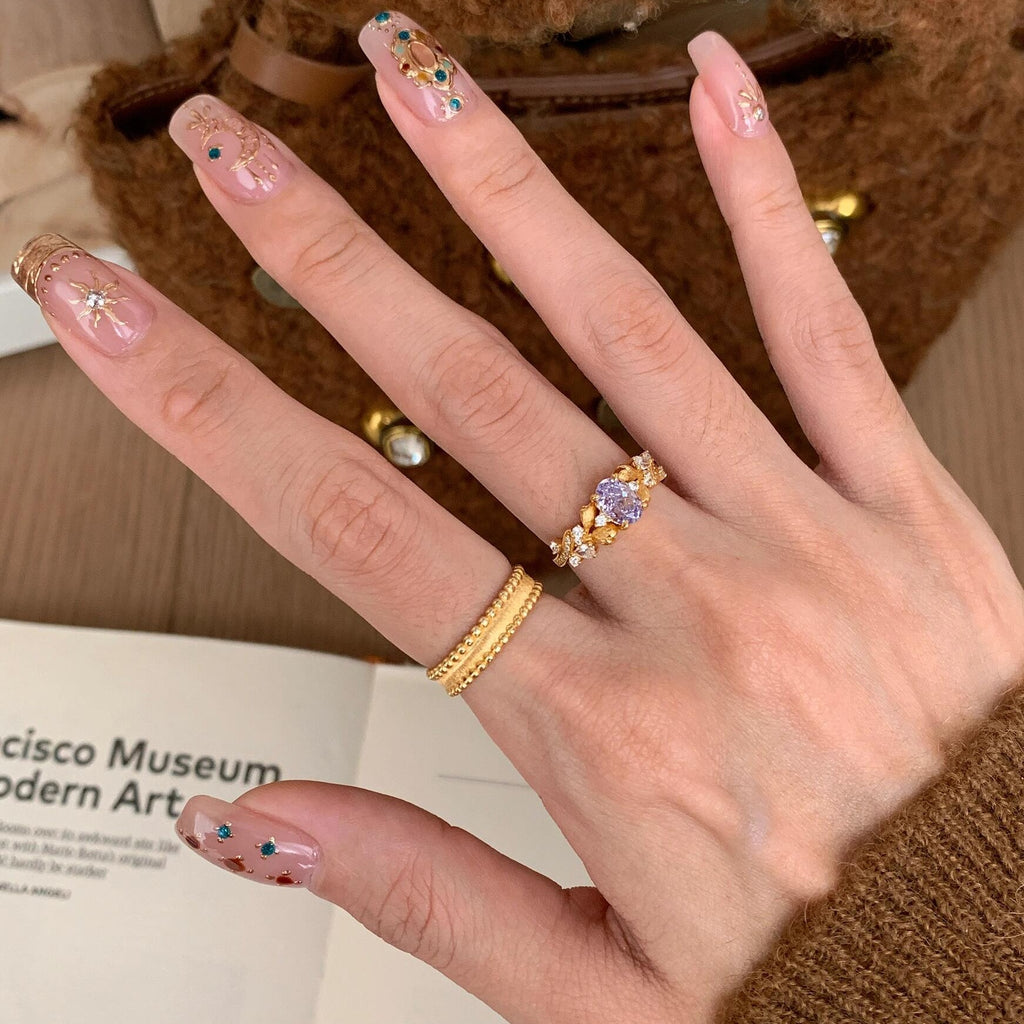 925 Silver Brushed Bauhinia Vintage Ring