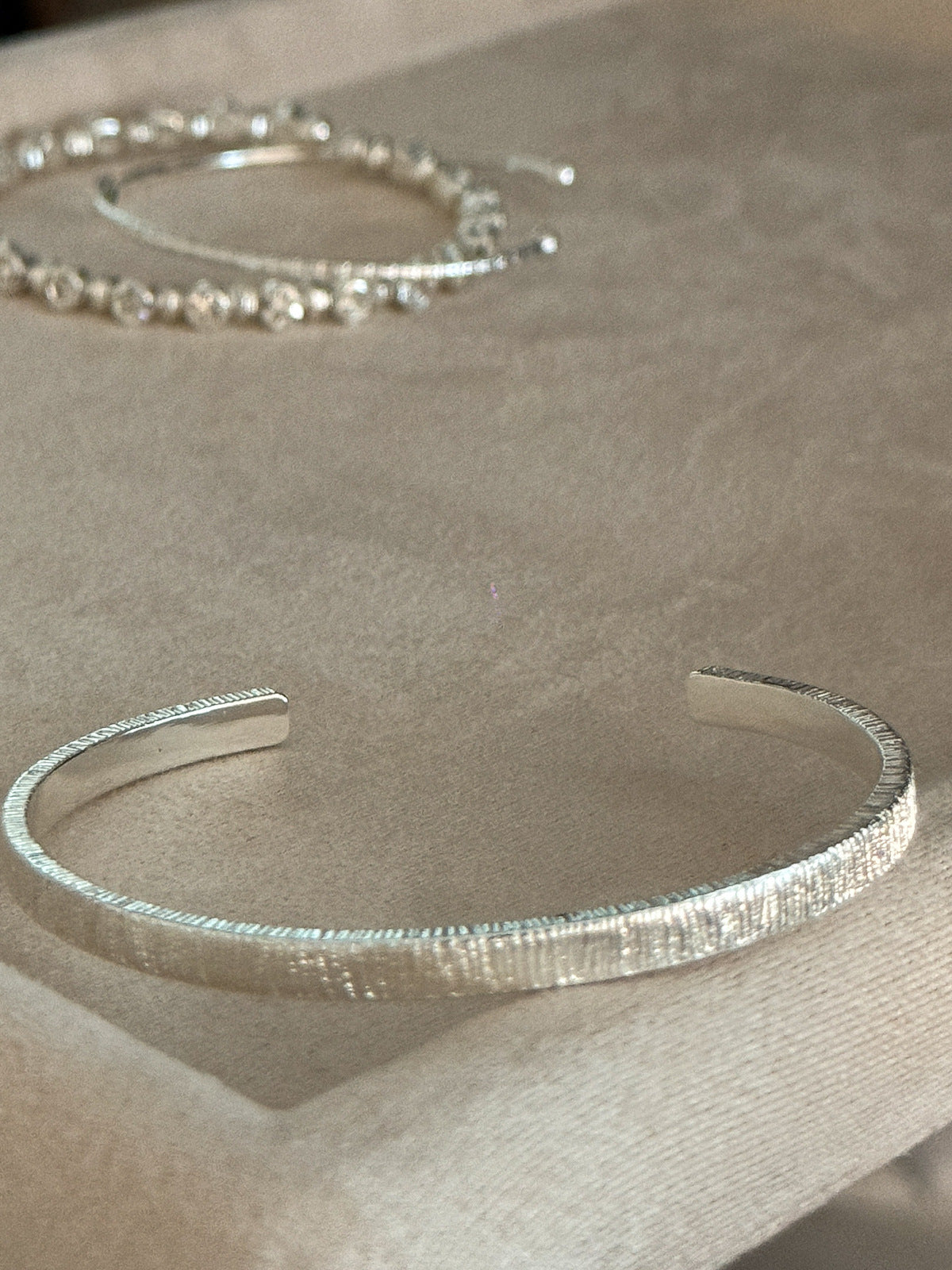 Silver Blue Zirconia Layered Bracelet