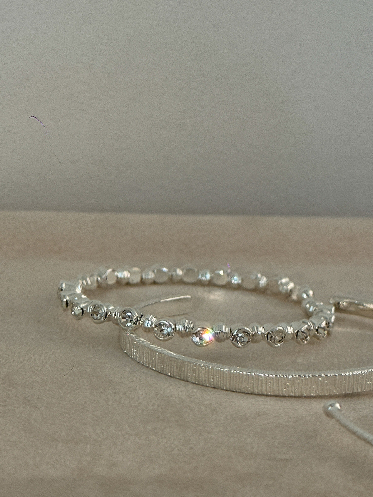 Silver Blue Zirconia Layered Bracelet
