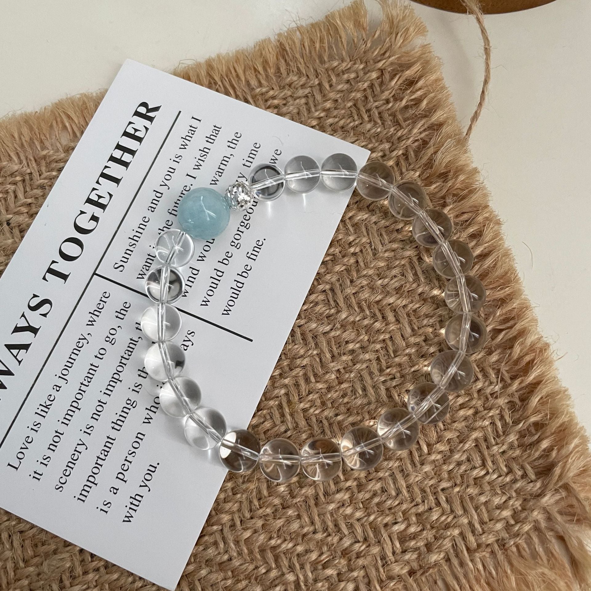 925 Silver White Crystal Glass Bead Bracelet
