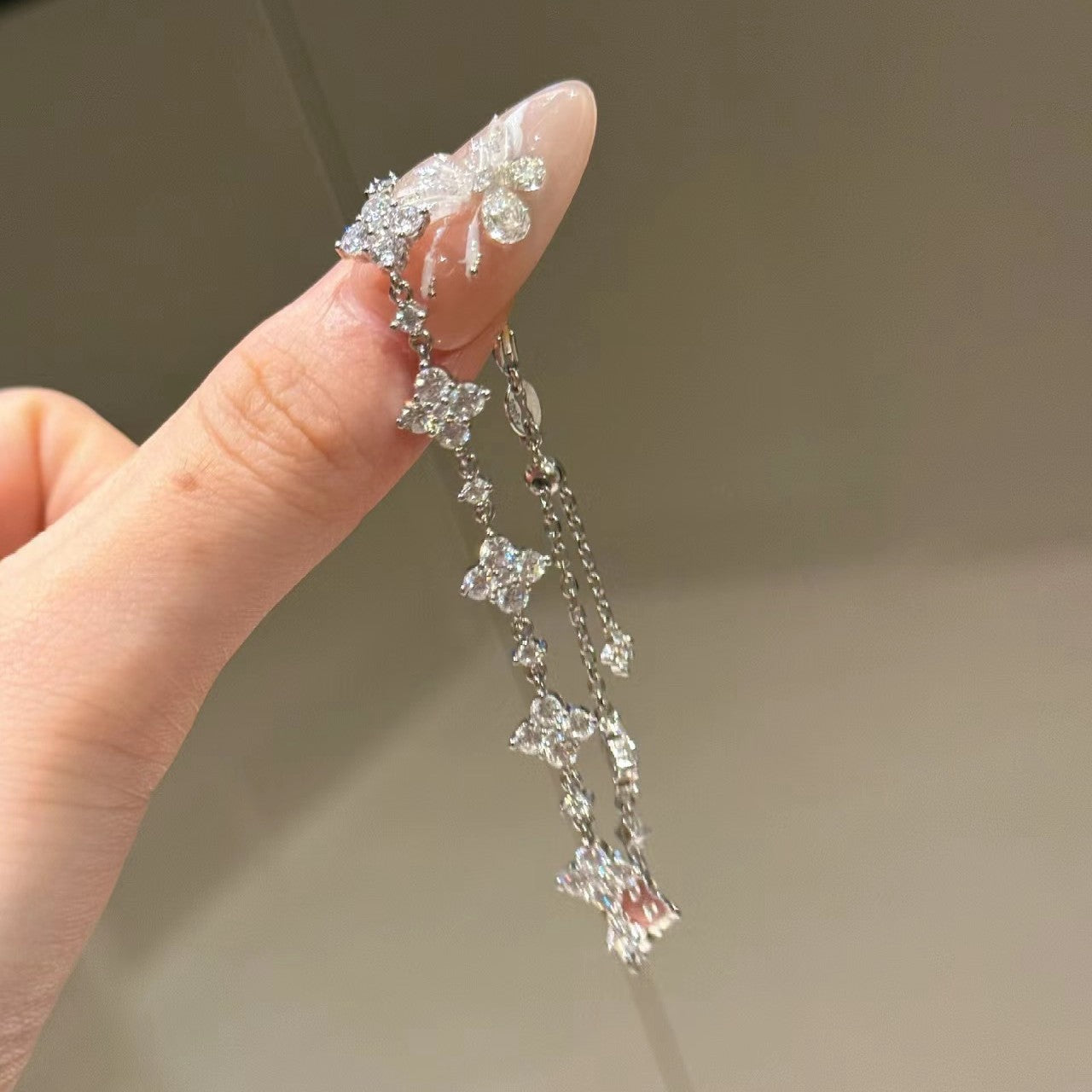 925 Silver Four-Leaf Clover Ultra-Sparkling Bracelet