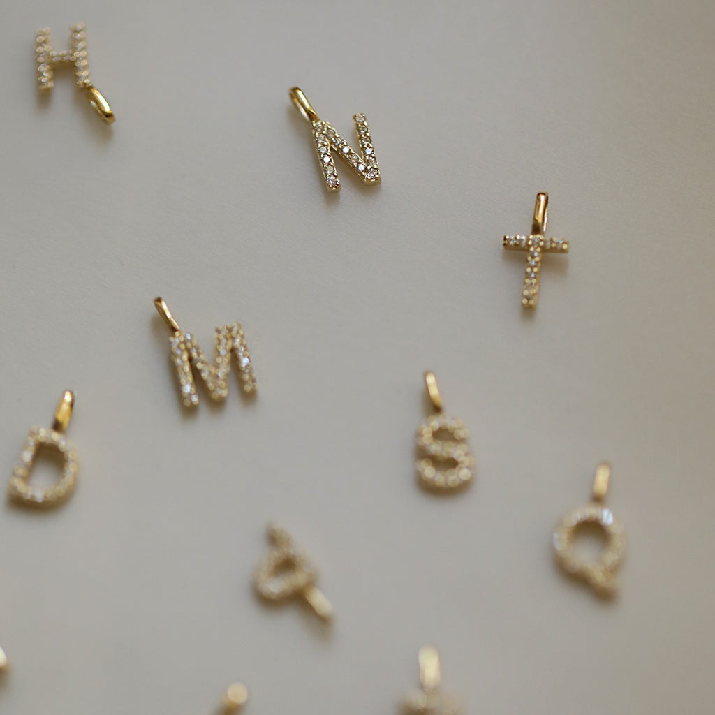 925 Silver 14K Gold 26-Letter DIY Couple Pendant Necklace