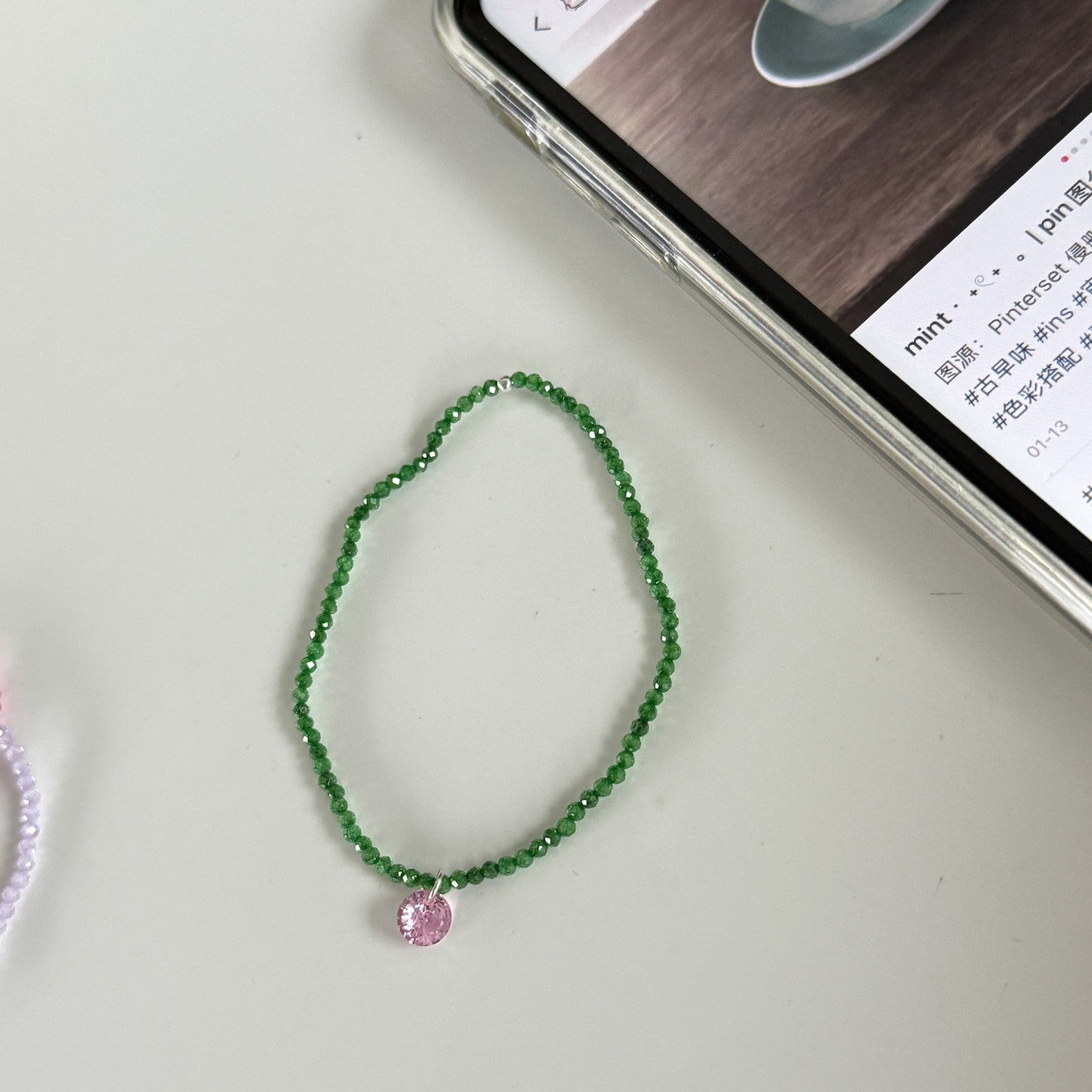 Dopamine Colored Zircon Pendant Bracelet