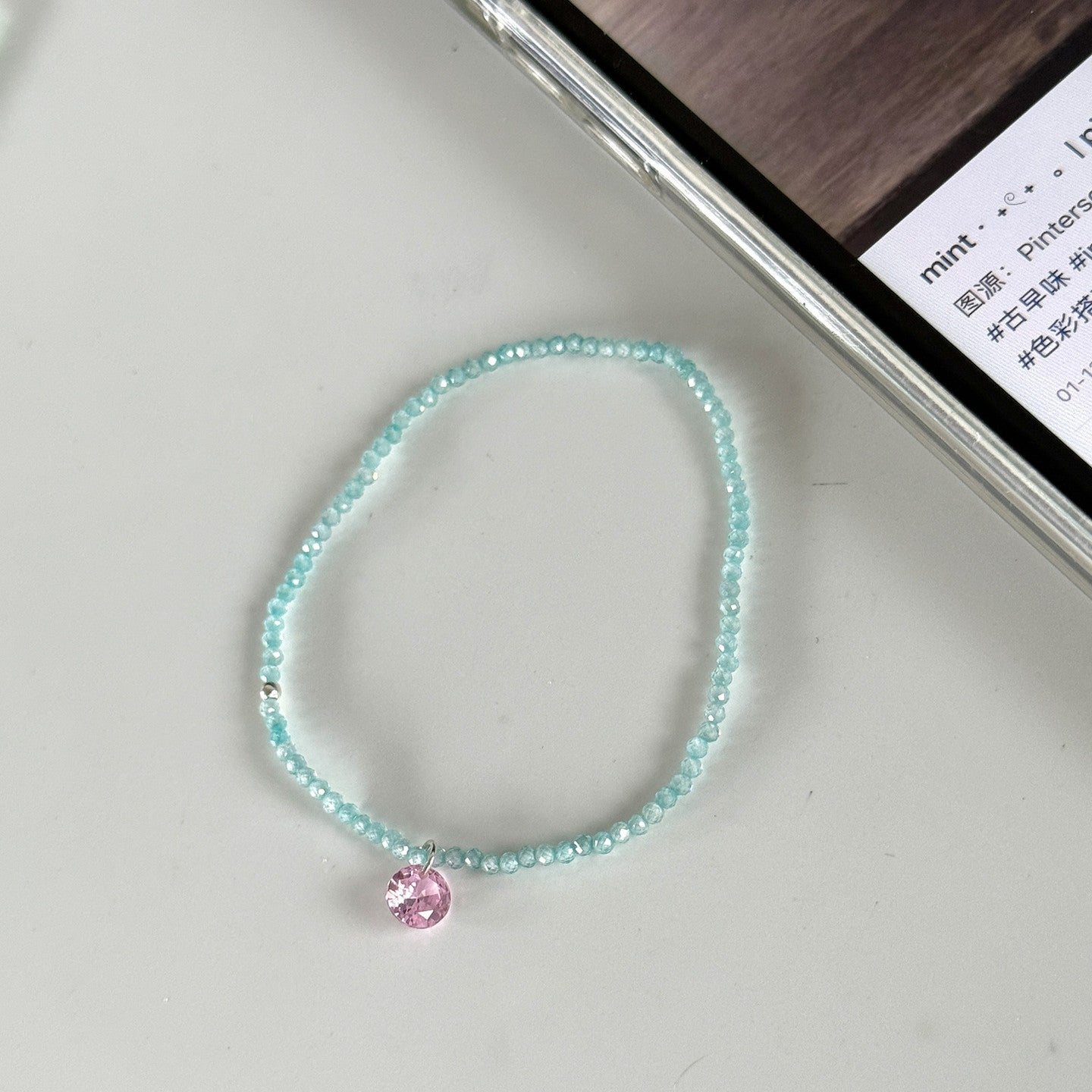 Dopamine Colored Zircon Pendant Bracelet