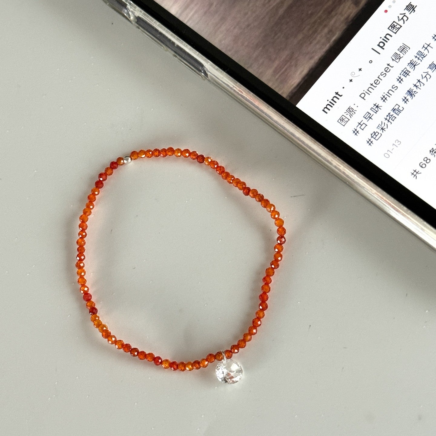 Dopamine Colored Zircon Pendant Bracelet