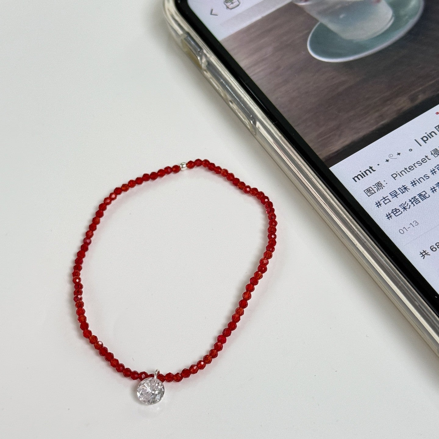 Dopamine Colored Zircon Pendant Bracelet