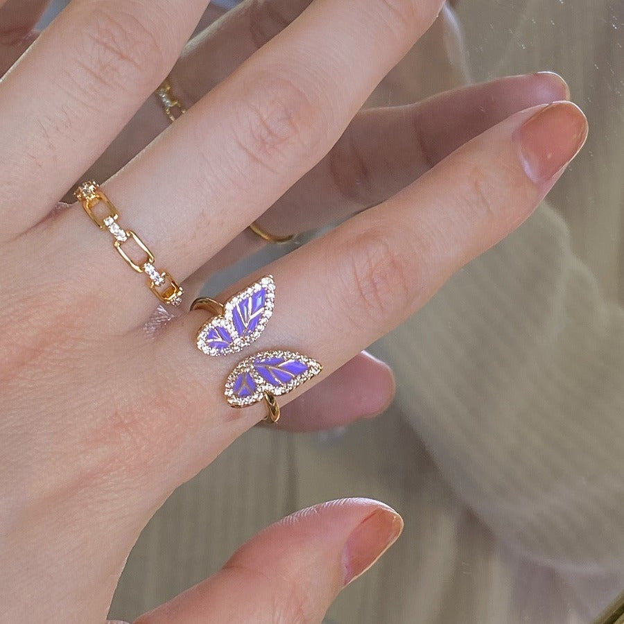 Natural Pearl Butterfly Shell Ring