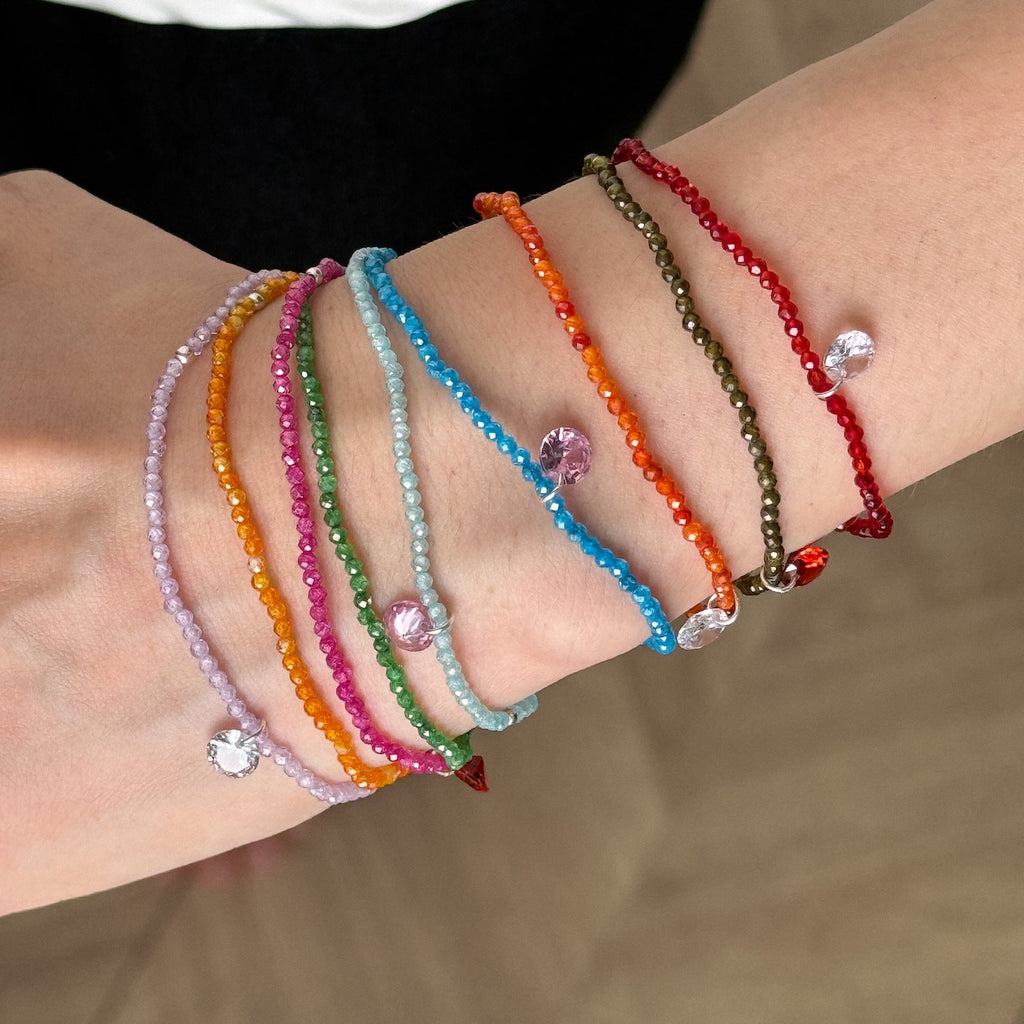 Dopamine Colored Zircon Pendant Bracelet