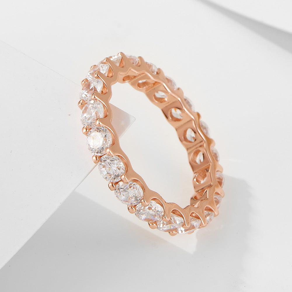 925 Silver 3.5mm Cubic Zirconia Stacking Ring