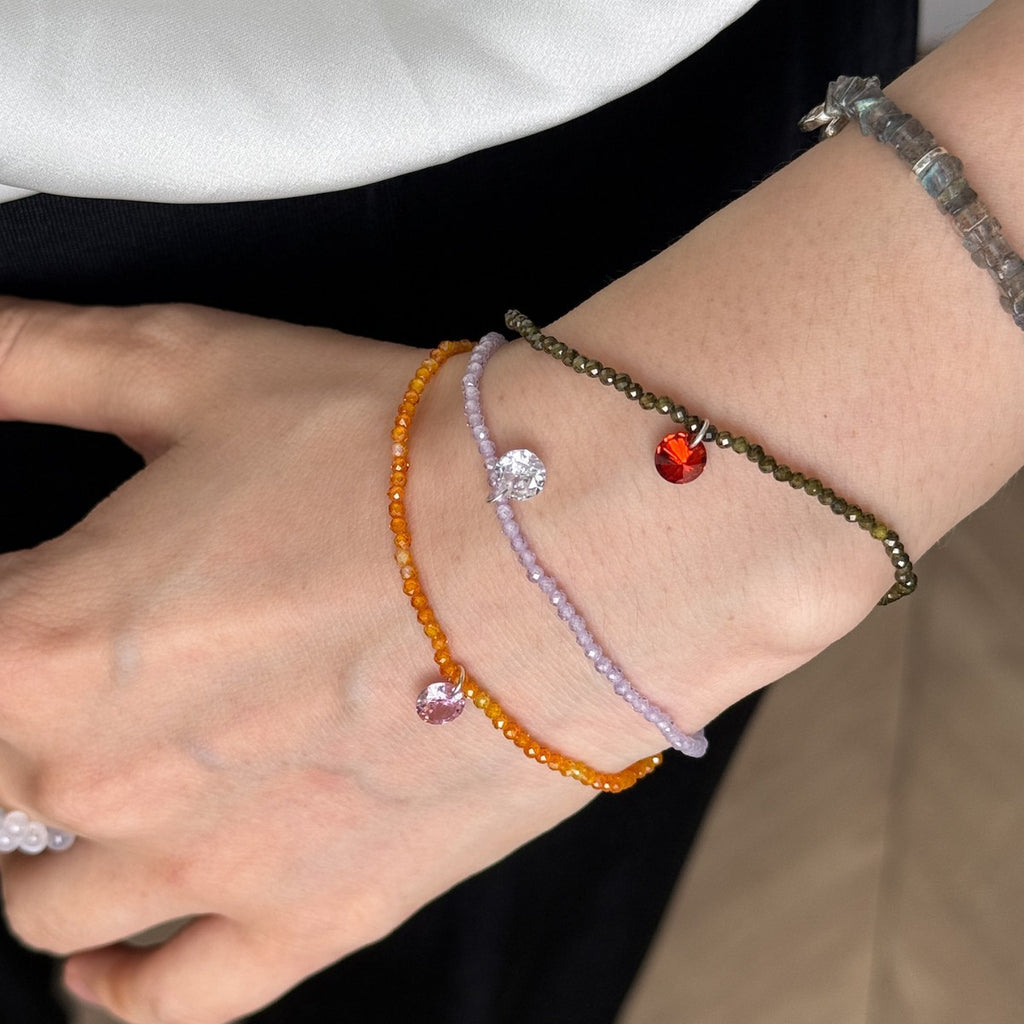 Dopamine Colored Zircon Pendant Bracelet