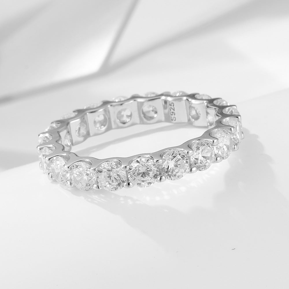 925 Silver 3.5mm Cubic Zirconia Stacking Ring