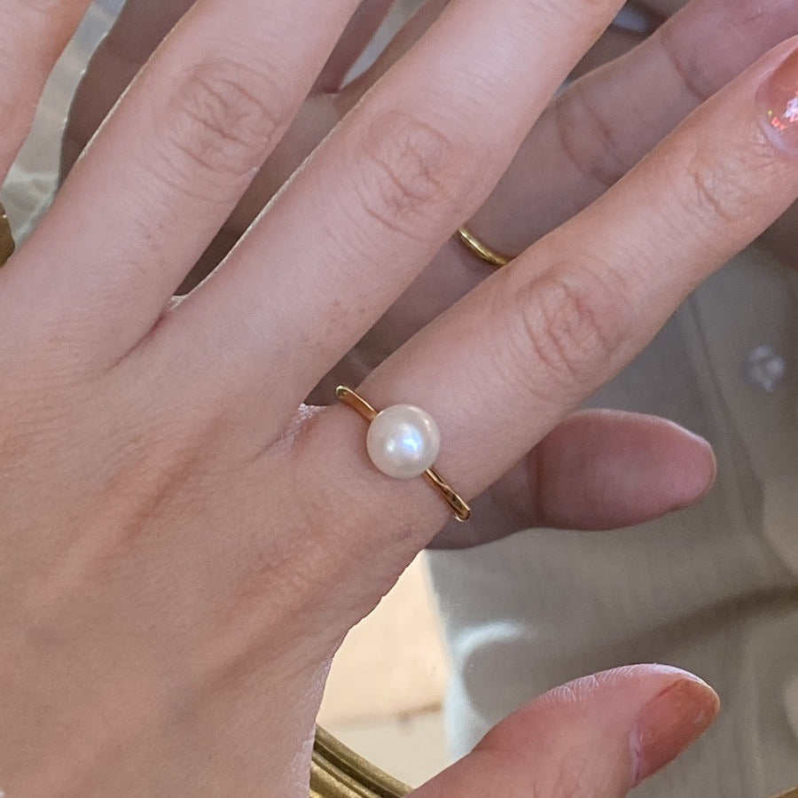 Natural Pearl Butterfly Shell Ring