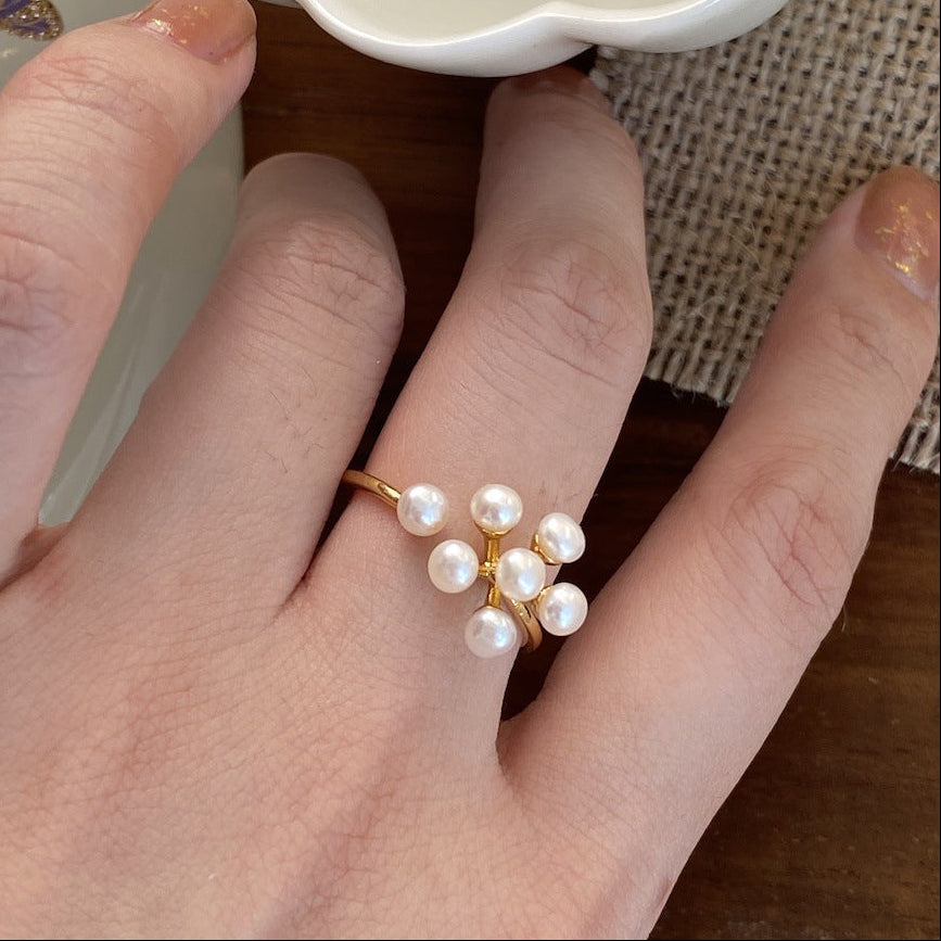 Natural Pearl Butterfly Shell Ring