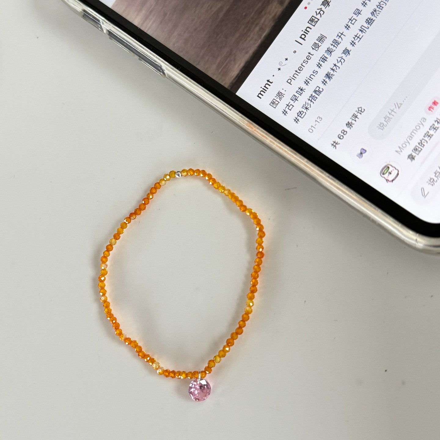 Dopamine Colored Zircon Pendant Bracelet