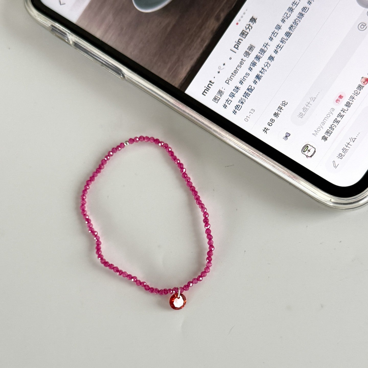 Dopamine Colored Zircon Pendant Bracelet