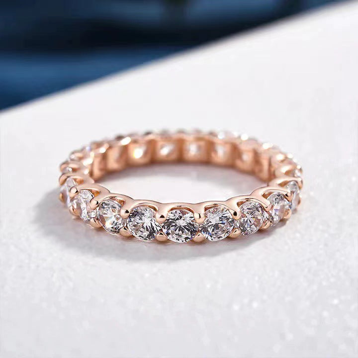 925 Silver 3.5mm Cubic Zirconia Stacking Ring