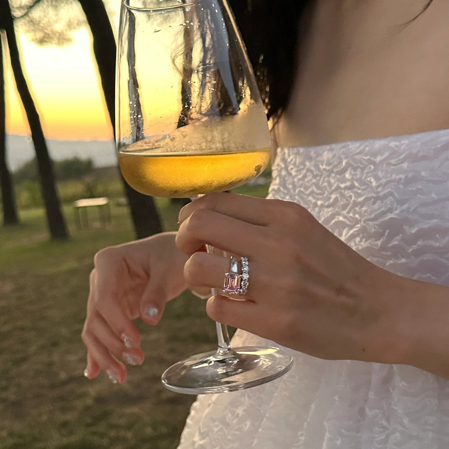 925 Silver Ice Flower Cut High Carbon Diamond Ring