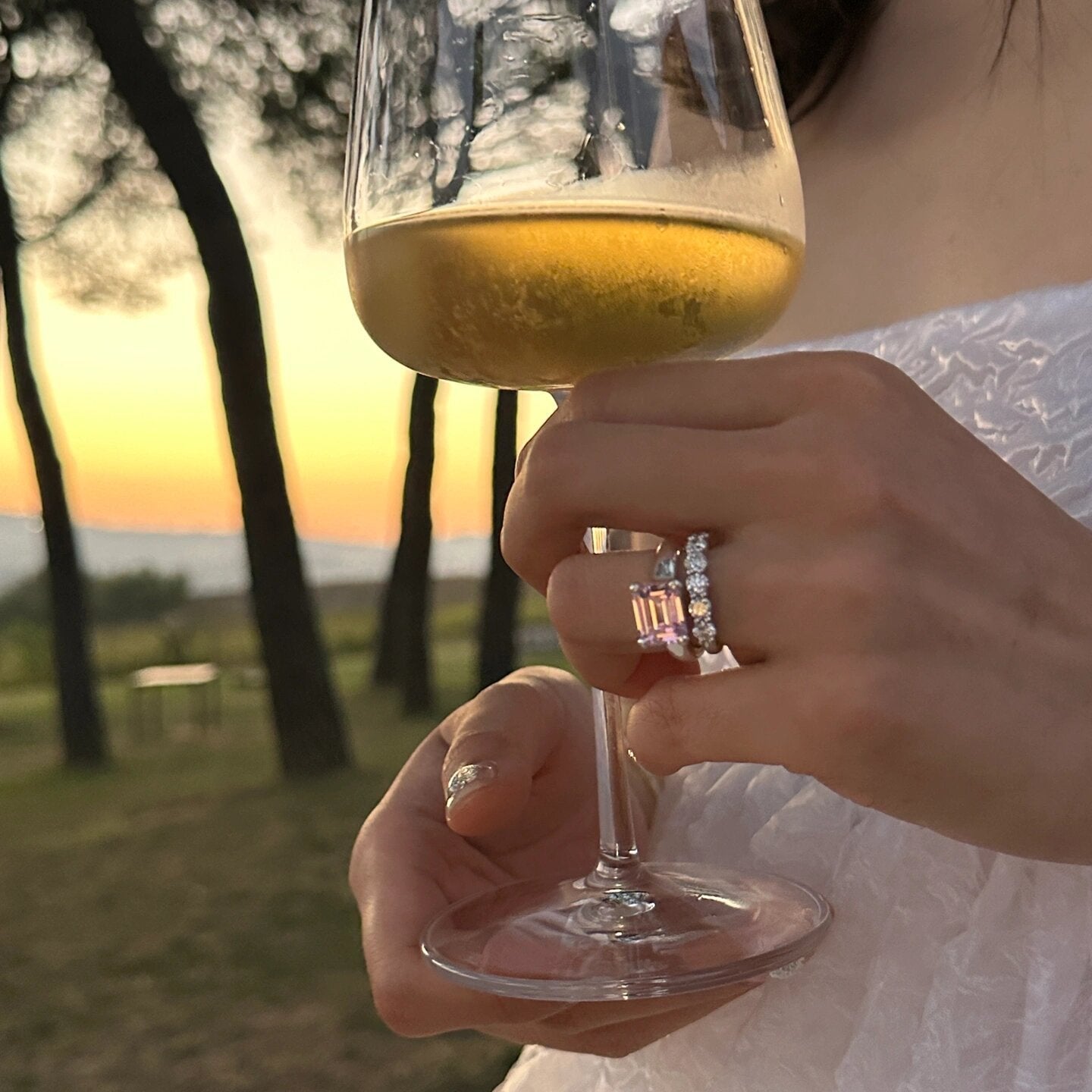 925 Silver Ice Flower Cut High Carbon Diamond Ring