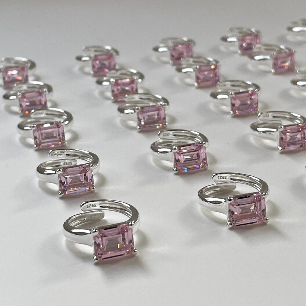 925 Silver Ice Flower Cut High Carbon Diamond Ring