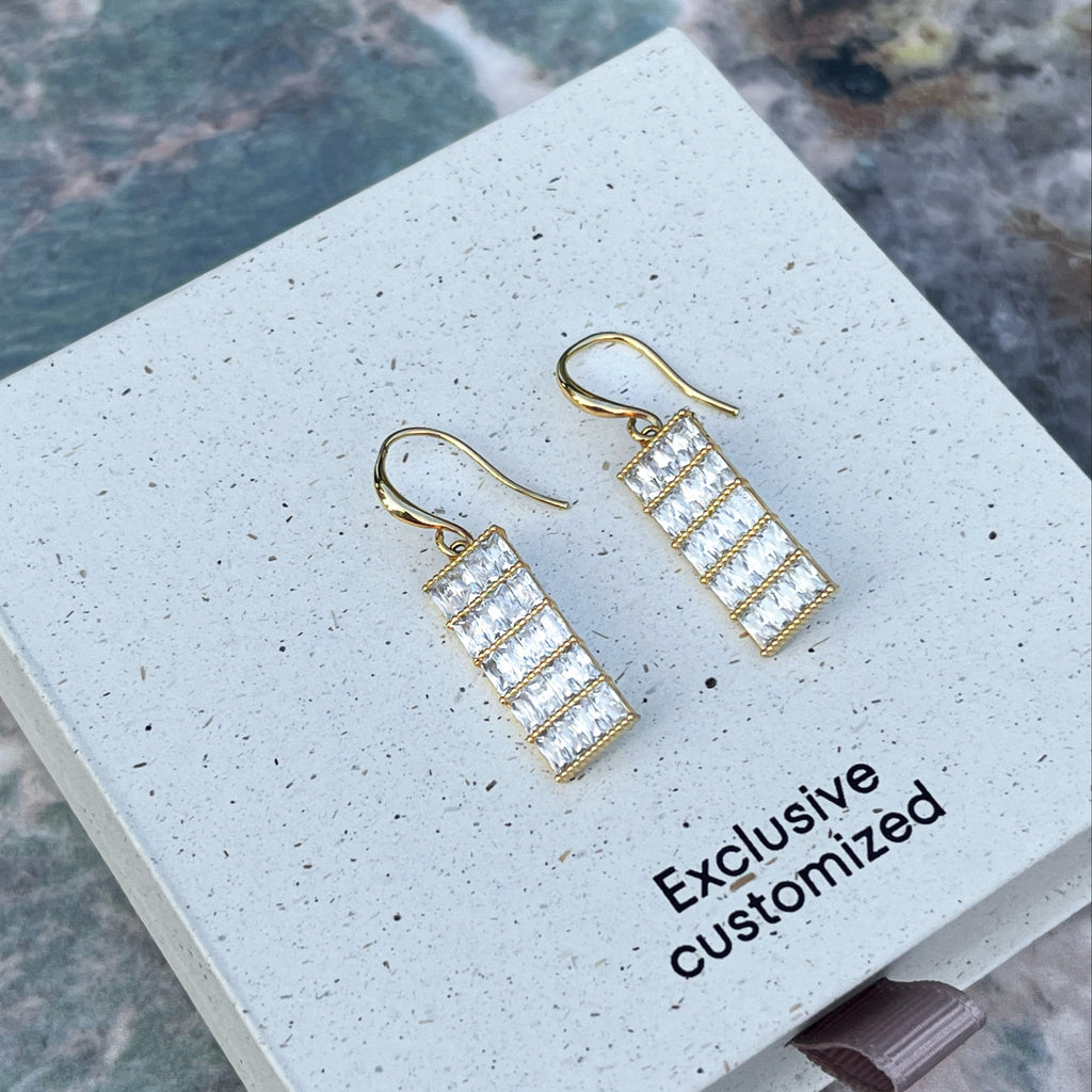 Zircon Long Tassel Earrings