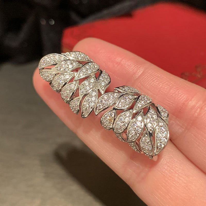 Leaf Zircon Stud Earrings