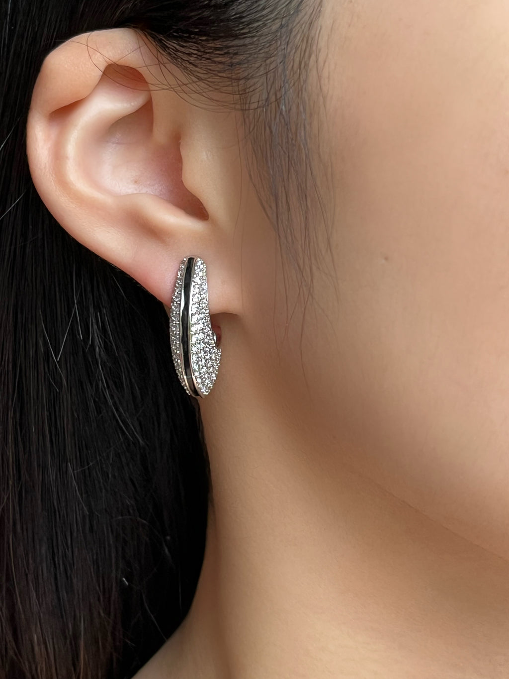 U-shaped Zircon Earrings