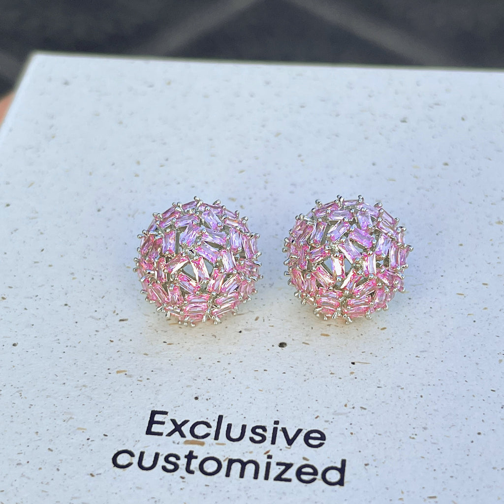 Pink Zircon Stud Earrings