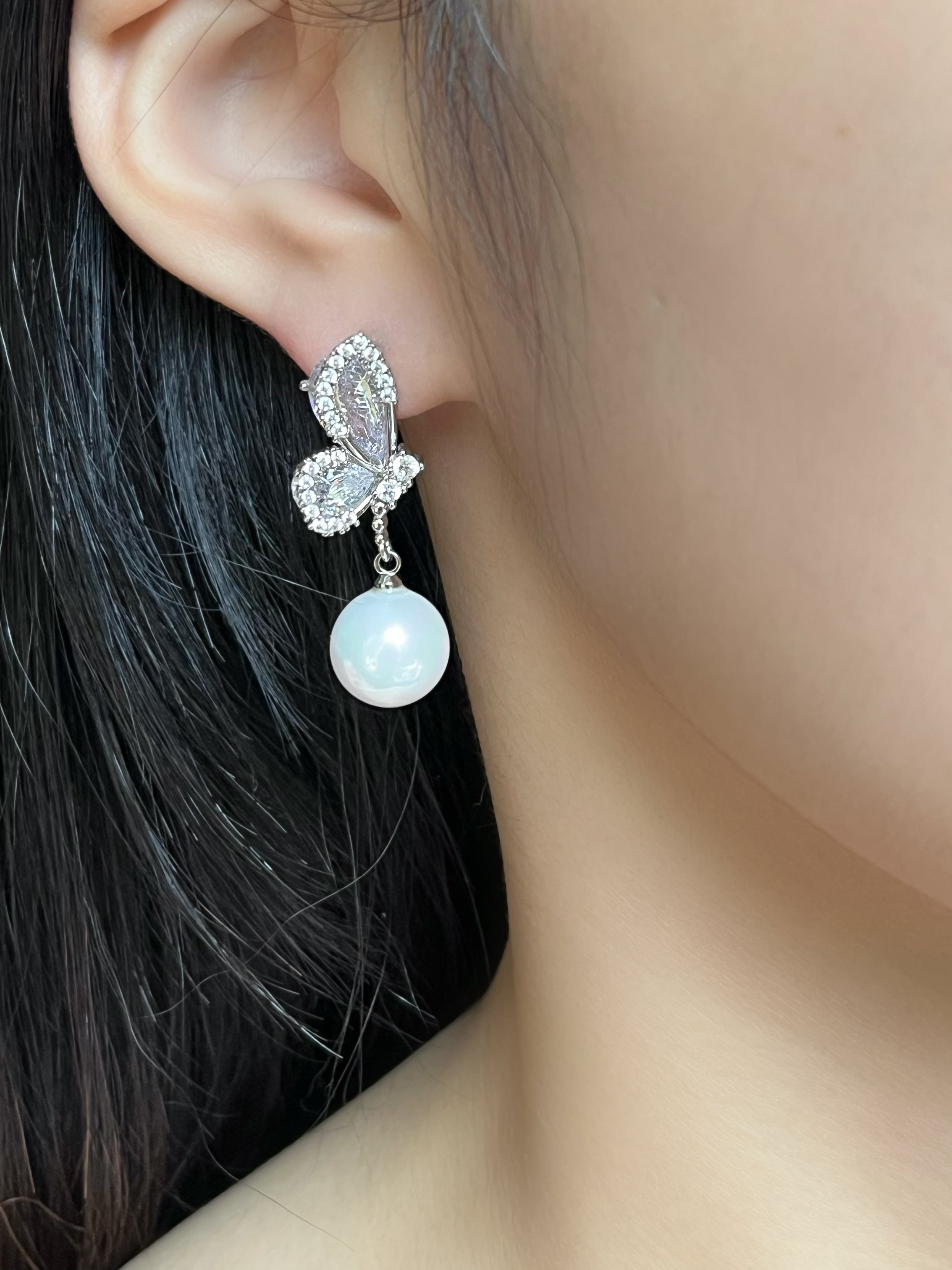 Butterfly Pearl Earrings
