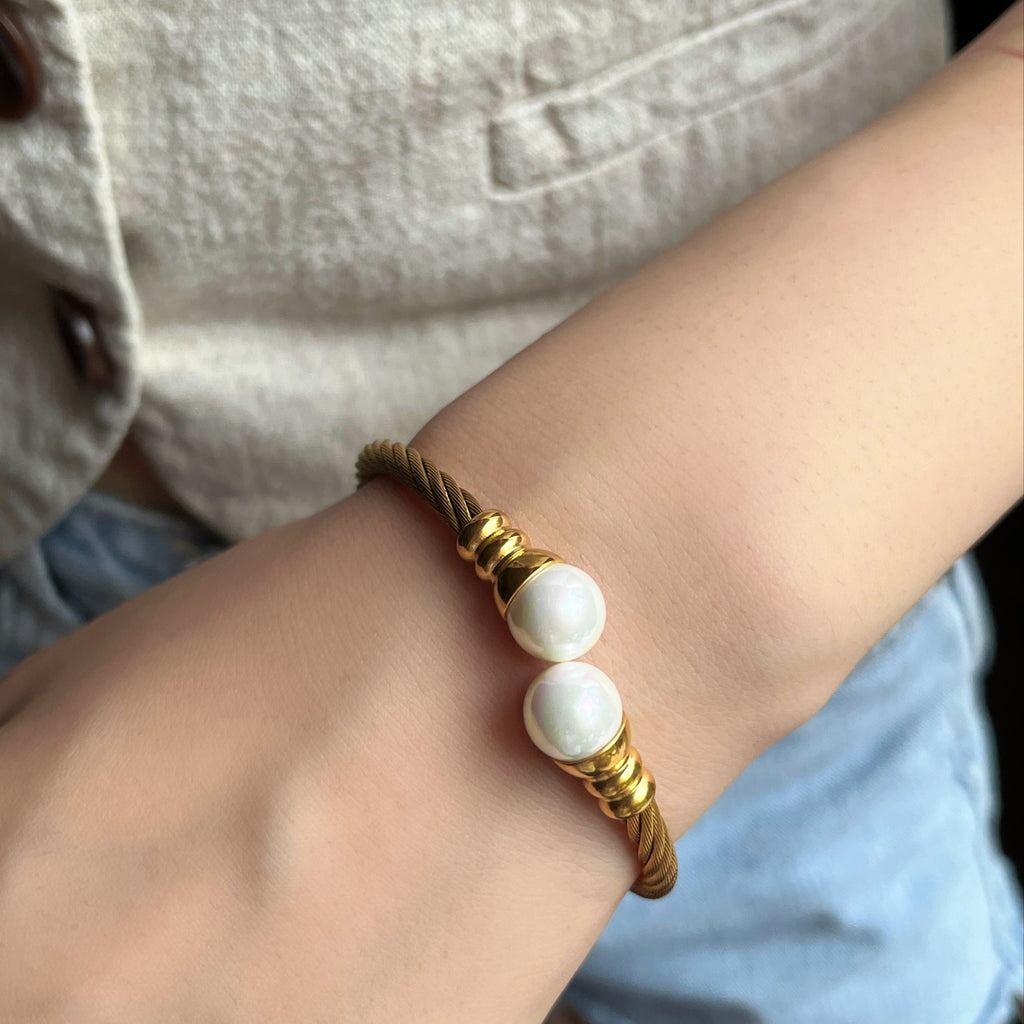 Steel Wire Rope Pearl Bracelet