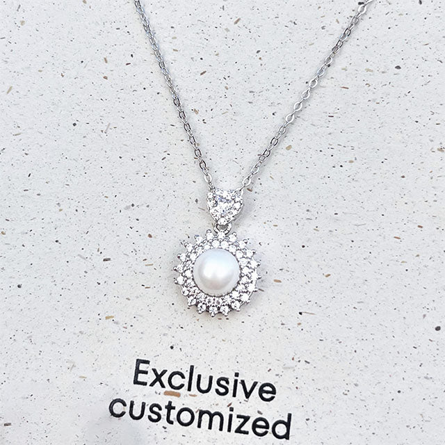 925 Silver Pearl Zircon Necklace