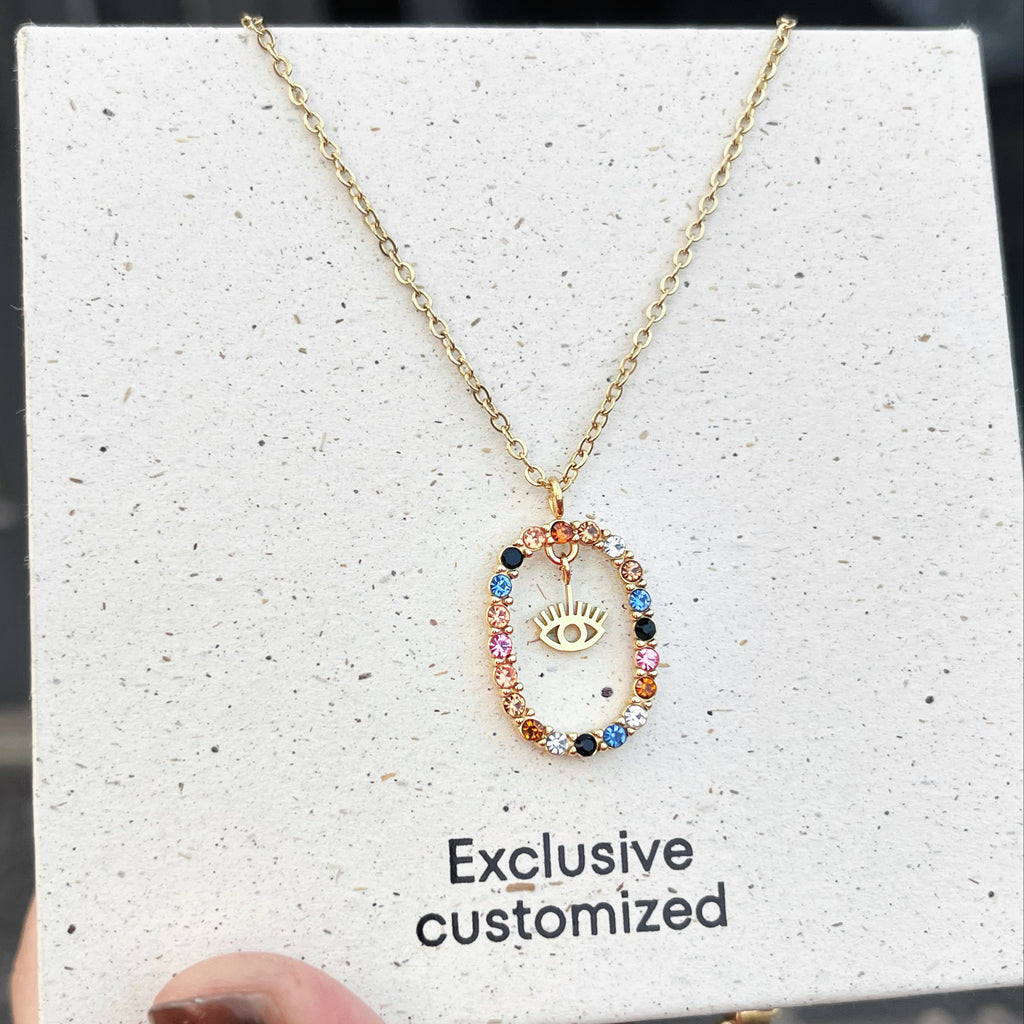 Eye Colorful Zircon Necklace