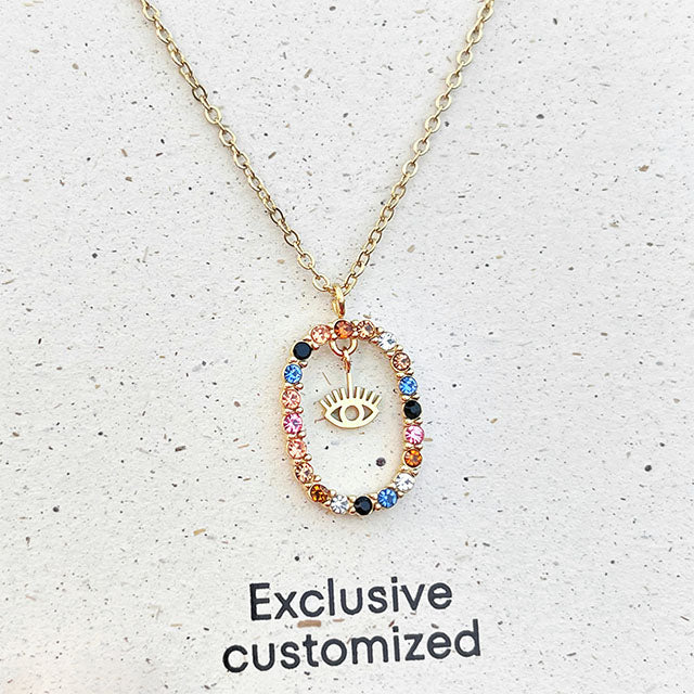 Eye Colorful Zircon Necklace