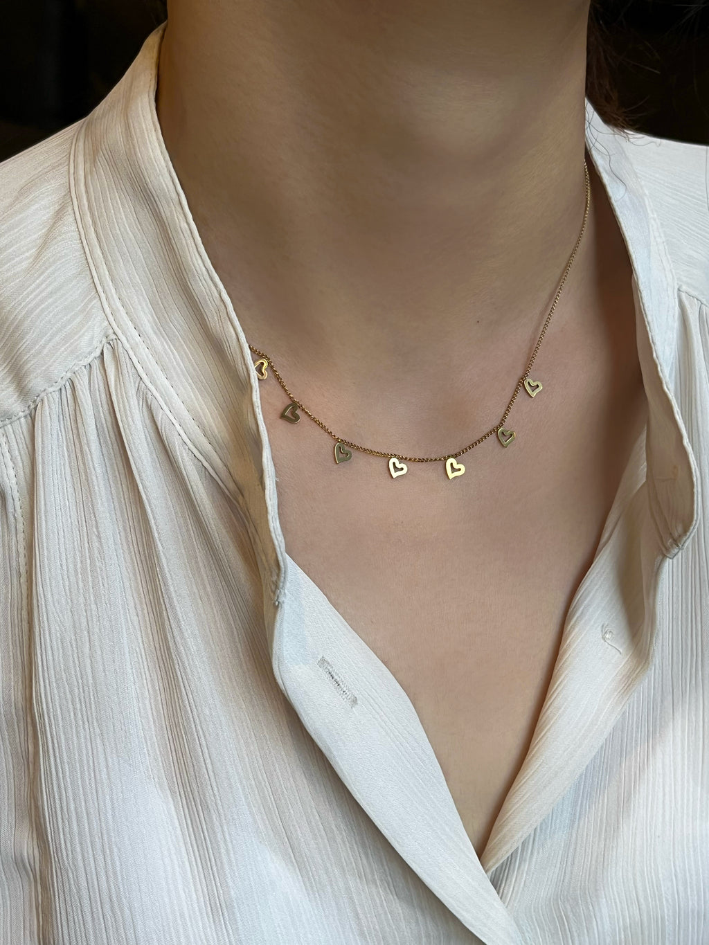 Hollow Heart Tassel Necklace