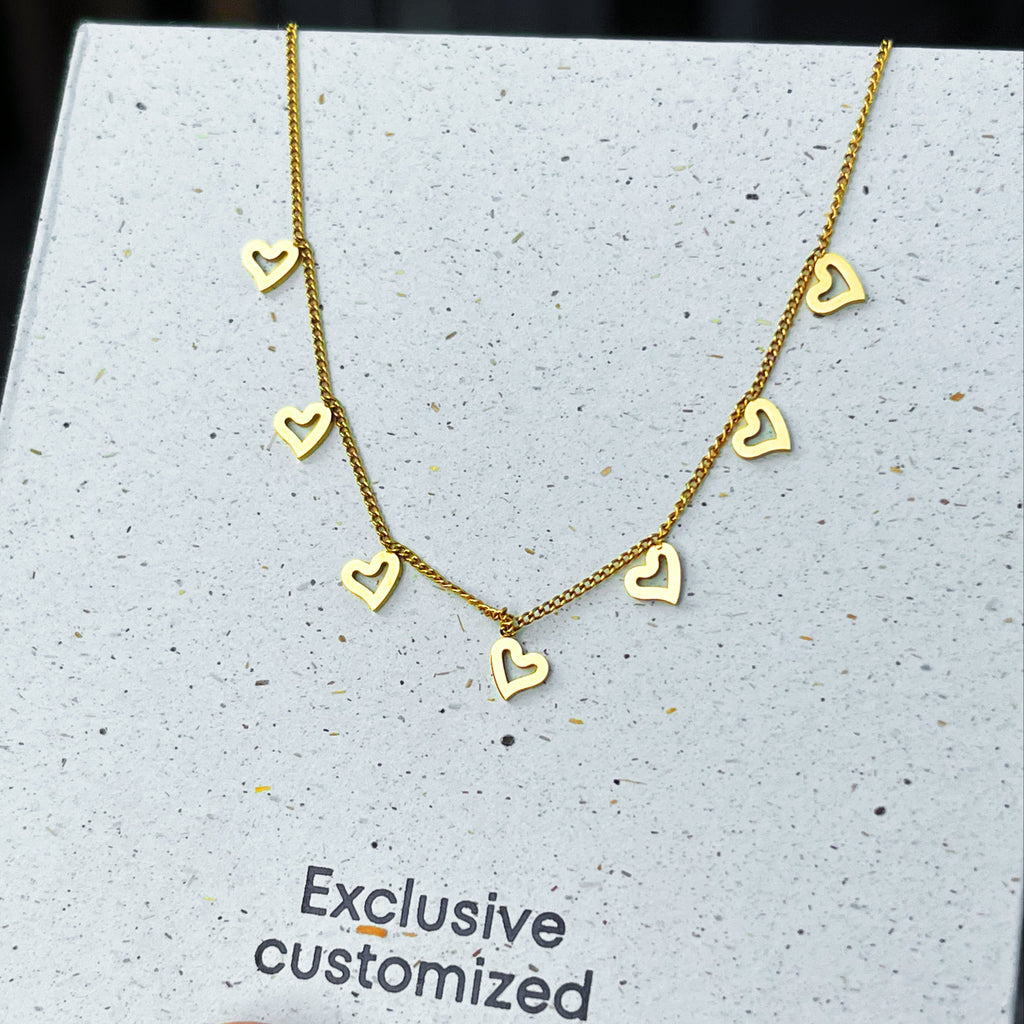 Hollow Heart Tassel Necklace