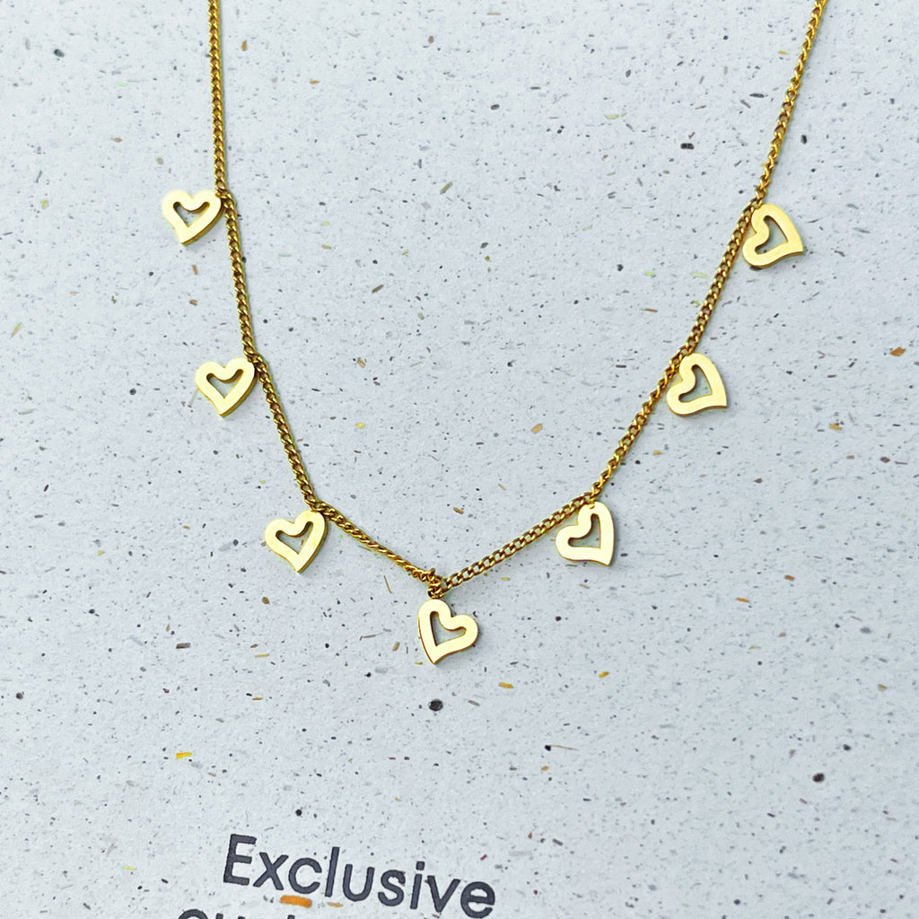 Hollow Heart Tassel Necklace
