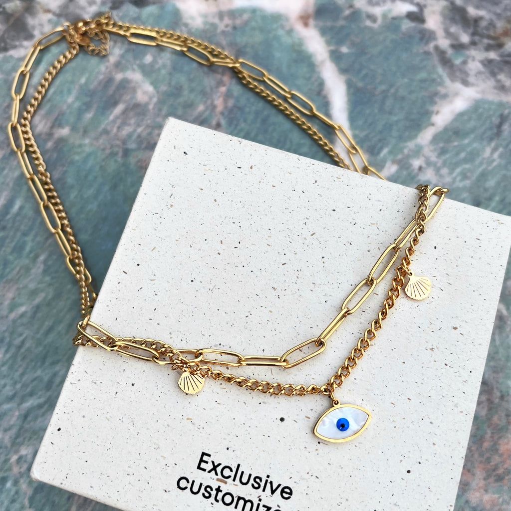 Double Layer Eye Necklace