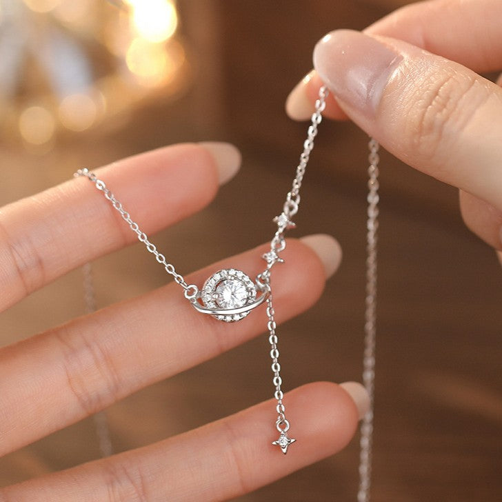 925 Silver Planet＆Star Necklace