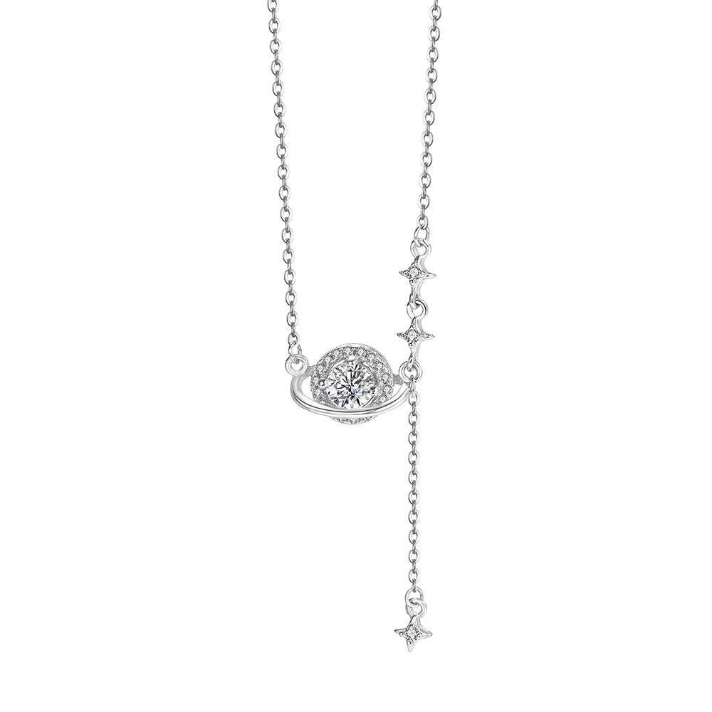 925 Silver Planet＆Star Necklace