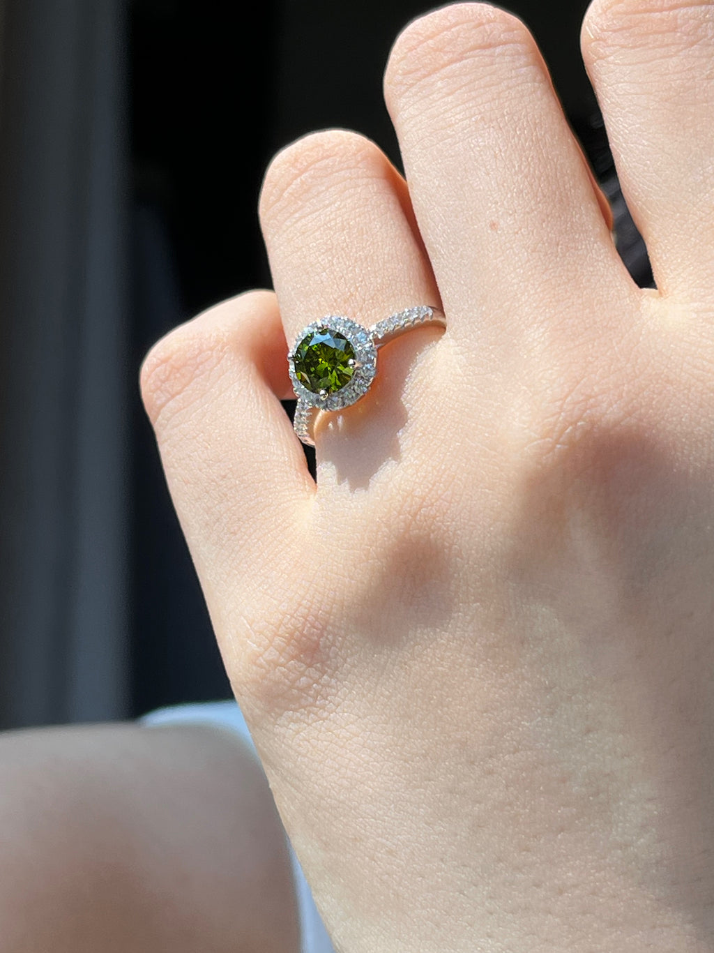 925 Silver Green Zircon Ring