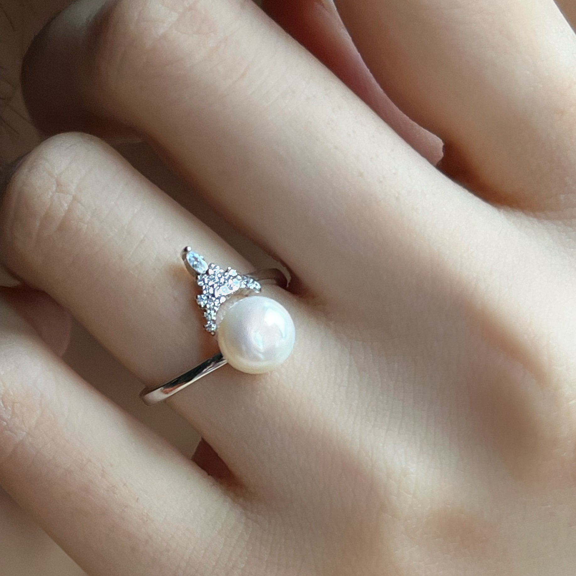 925 Silver Pearl Zircon Necklace