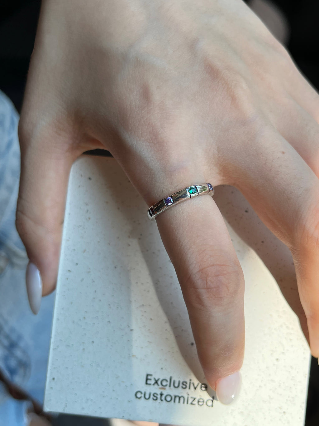 925 Silver Colorful Zircon Ring